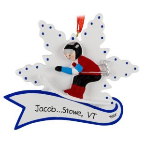 Personalized Skier Wearing Helmet And Goggles Ornament
