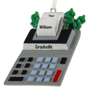 Image of Newly Graduated Accountant Calculator Glittered Dollar Signs Ornament