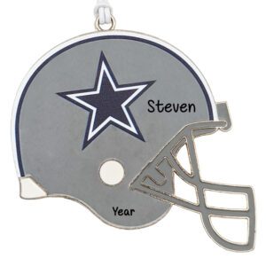 Image of Personalized Dallas Cowboys NFL Metal Helmet Ornament