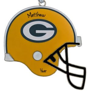 Image of Personalized Green Bay Packers NFL Metal Helmet Ornament