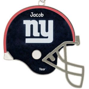 Personalized New York Giants NFL Metal Helmet Ornament