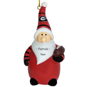 Personalized UGA Whimsey Santa Holding Football 3-D Ornament