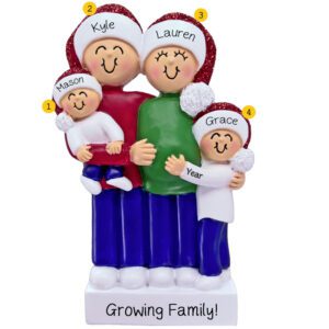 Personalized Expecting Family Of Four Ornament