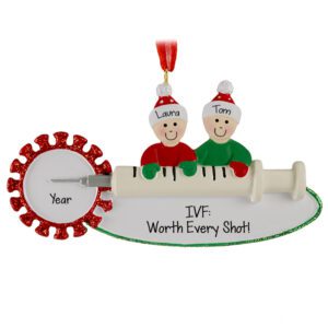 Personalized Couple IVF Journey Glittered Ornament