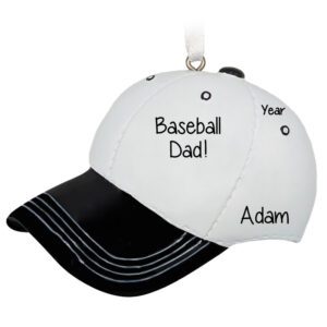 Image of Personalized BLACK And WHITE Baseball Mom Or Dad Ornament