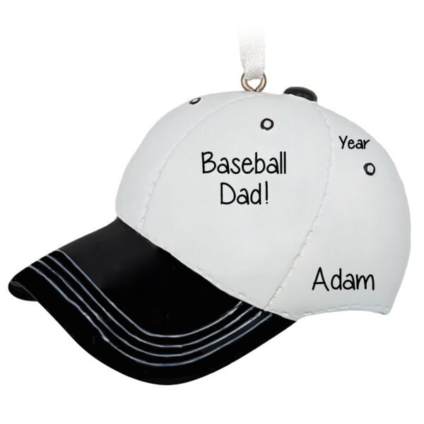 Personalized BLACK And WHITE Baseball Mom Or Dad Ornament