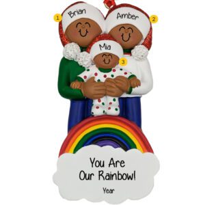 Personalized Baby And Parents African American Ornament