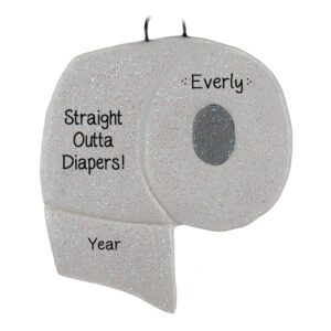 Personalized Potty Training Outta Diapers DOUGH Ornament