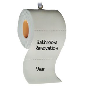 Image of I Survived A Bathroom Renovation Toilet Paper RESIN Personalized Ornament