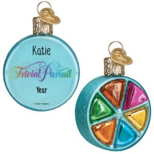 Image of Personalized Trivial Pursuit Game Piece 3-D Glass Ornament