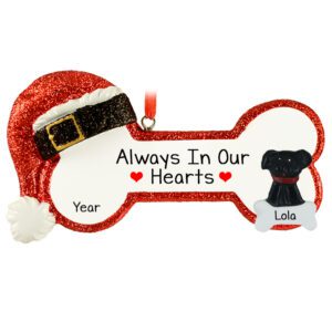 Pet Memorial DOG On Santa Bone Personalized Ornament