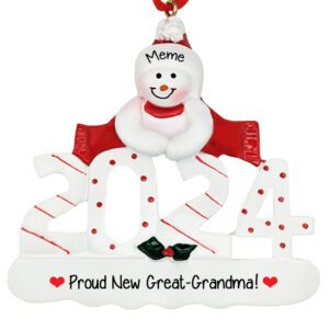 Personalized 2024 New Great Grandma Snowlady Gift Ornament