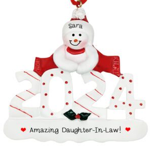 Personalized 2024 Daughter-In-Law Snowman Year Ornament