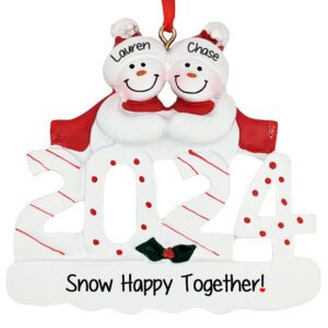 2024 Personalized Snow Couple Christmas Ornament