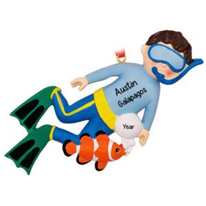 Image of Personalized Snorkeling MALE Souvenir Gift Ornament