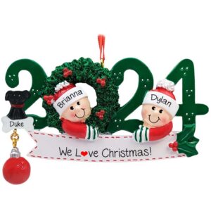 2024 Couple Loves Christmas With Pet Personalized Ornament