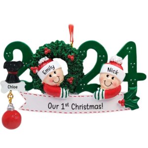 2024 Couple With Pet 1st Christmas Together Personalized Ornament