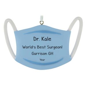 Image of Personalized Awesome Surgeon Blue Mask Resin Ornament