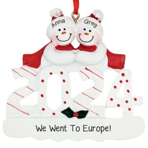 Image of 2024 Personalized Traveling Couple Souvenir Ornament
