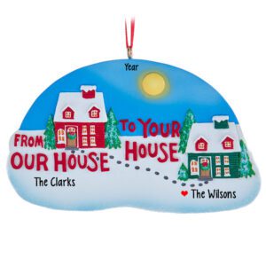 Personalized Neighbor To Neighbor Gift Glittered Ornament