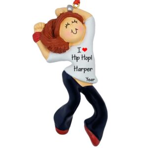 Personalized GIRL Hip Hop Dancer Ornament RED Hair