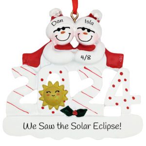 2024 Couple Solar Eclipse SUNGLASSES Personalized Ornament