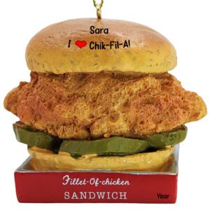 Personalized Fried Chicken Sandwich Totally Dimensional Ornament