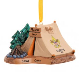 Personalized Scouts 3-D Glittered Trees Tent Ornament