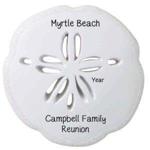 Family Reunion At Beach Sand Dollar Keepsake Ornament